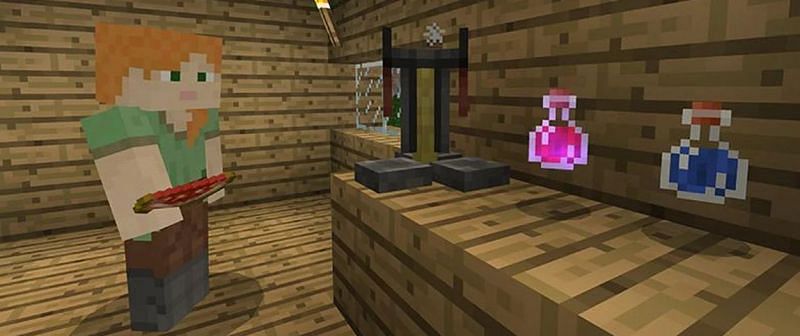 Alex crafting a Potion of the Turtle Master (Image via Mojang)